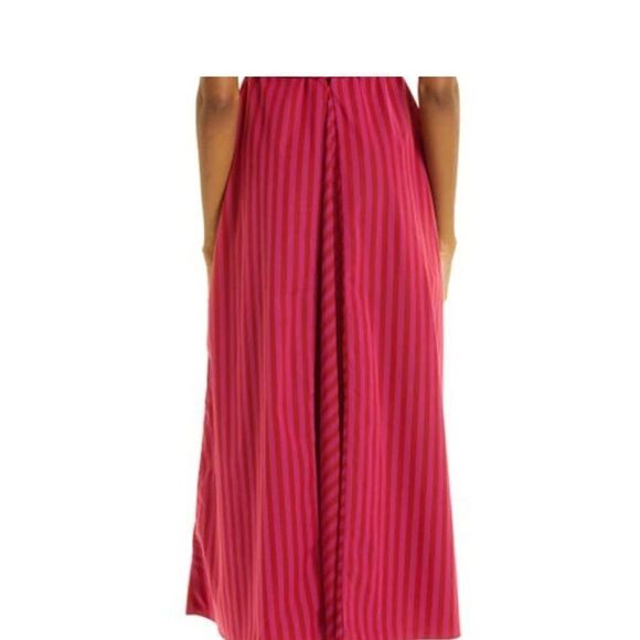 REBECCA TAYLOR Marseille Stripe Cotton Maxi Dress In Stripe Hibiscus 8 $395 - Picture 2 of 12